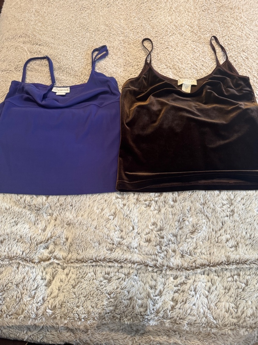 Ladies purple size M  & Brown Velvet size S Camisole.